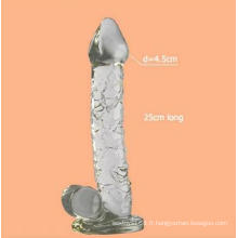 Mains libres timide Glass Dildo jouets pour adultes pour femme (IJ-GD2027)